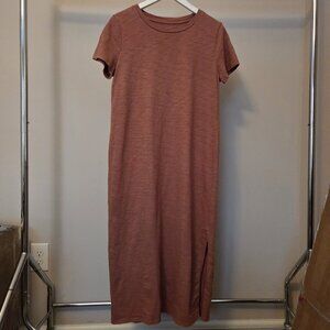 Lou & Grey Soft Cotton Short Sleeve Orange T-Shirt Maxi Dress